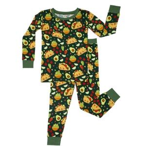 Little Sleepies “Taco Time” 2-Piece Bamboo Pajama Set – Size 2T – GUC